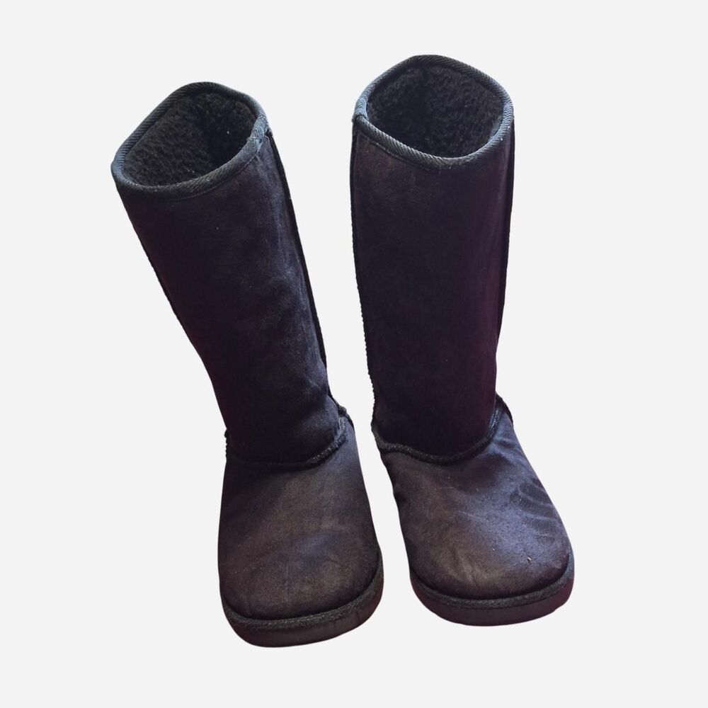Airwalk Black Faux Suede Cozy Mid-Calf Boots Women's 5.5
